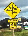 Good luck road sign Good luck road sign